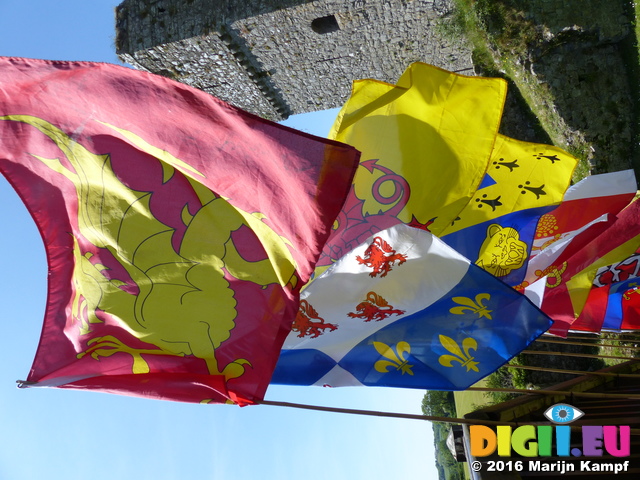 FZ029485 Flags at Carew castle